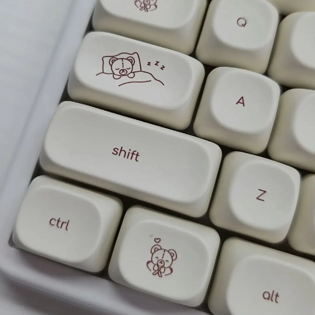 Cream Cute Key Cap MOA Profile Cat Puppy Bear Sublimation Minimalist Keycaps for Mechanical Keyboard Keycap PBT