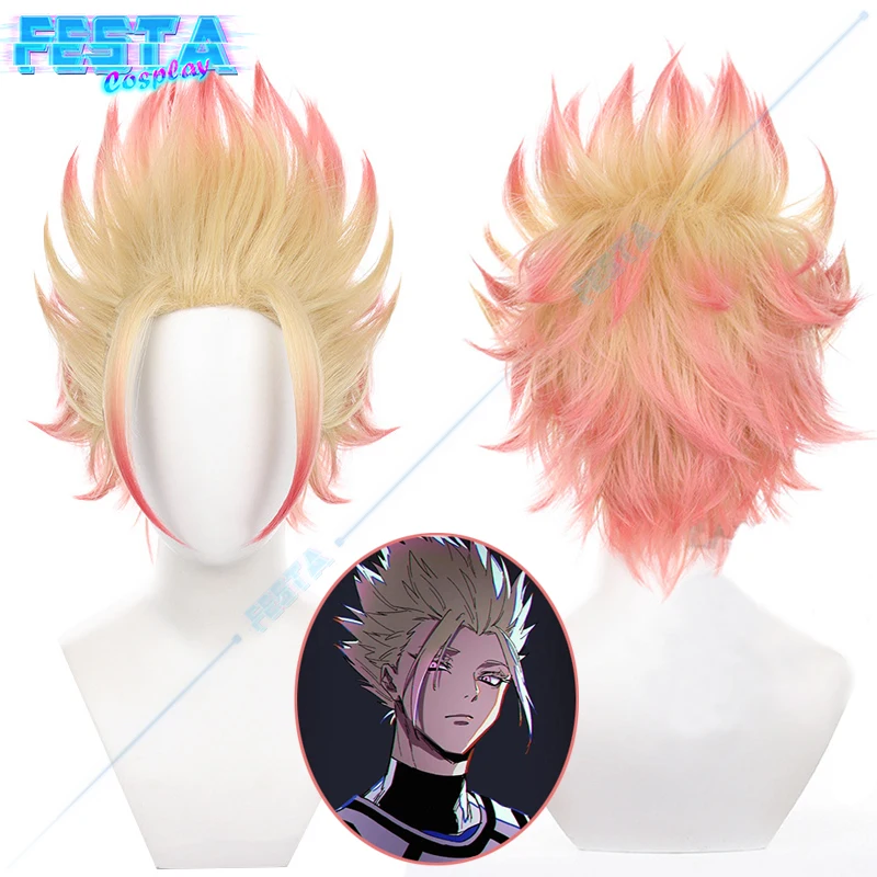 Ryusei Shido Cosplay Wig Anime Blue Lock Gradient Hair Paris X Gen Gold Pink Short Wig Heat-resistant Fiber Rose Cap Free Net