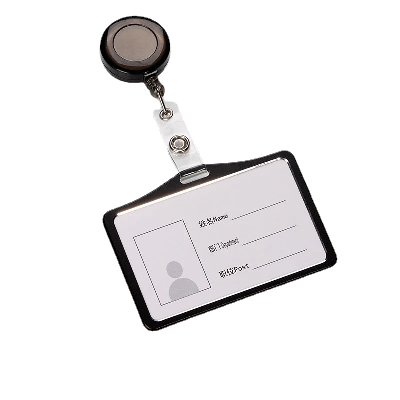 Estuche de Metal con etiqueta de identificación para permisos de trabajo, juego de Clip, soporte de insignia, cubierta para el personal de trabajo, estuche con carrete de insignia, 1 unidad