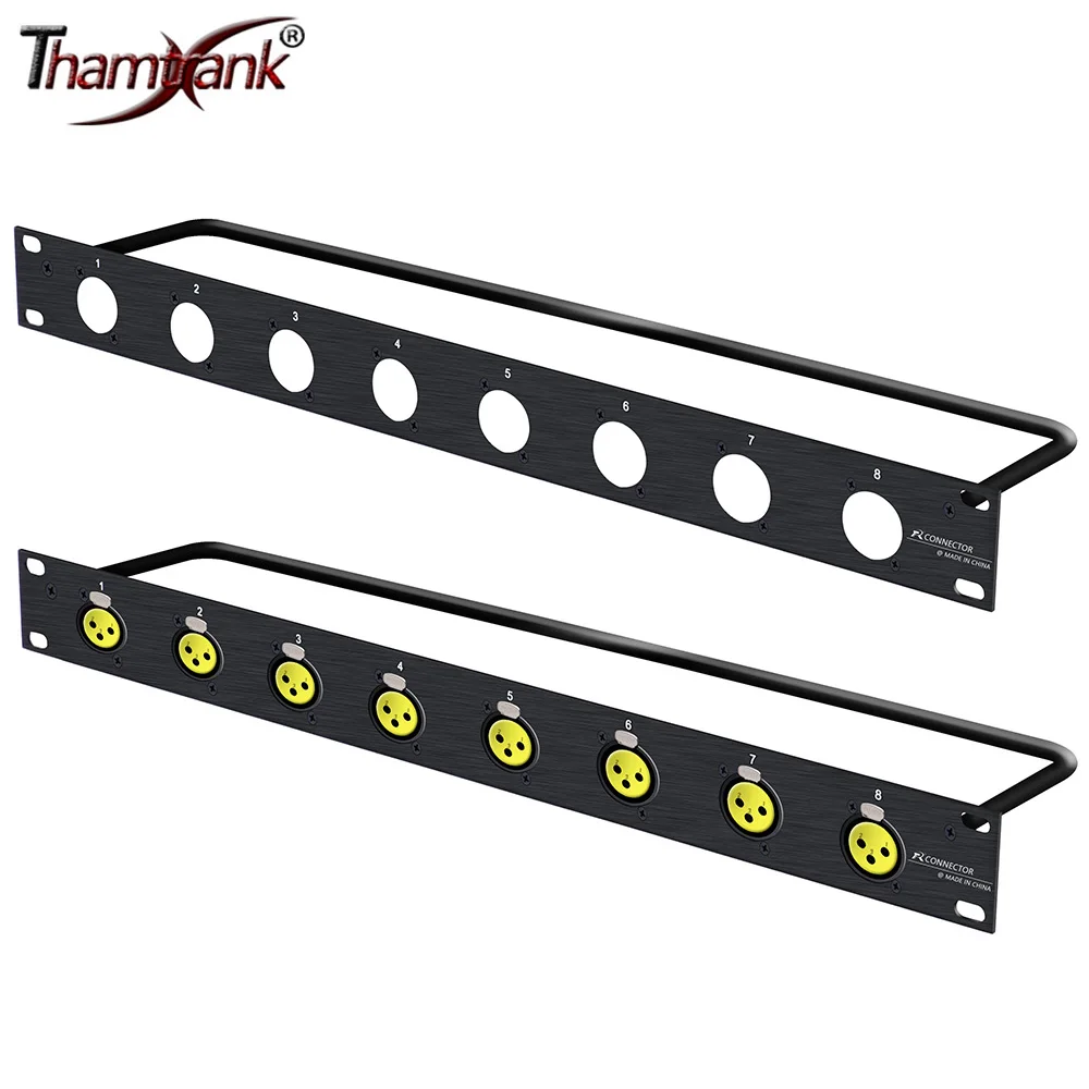 

Rack Patch Panel 8 Way 3Pins XLR Female Cannon Connector 1U Flight Case Mount for Professional Loudspeaker Audio Cable 1U 8D