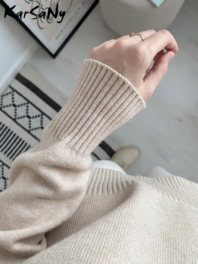 Winter Yellow Warm Turtleneck Sweater For Women Thick Knitted Pullovers Vintage Women\' s Jumper Gray Oversize Sweaters For Women