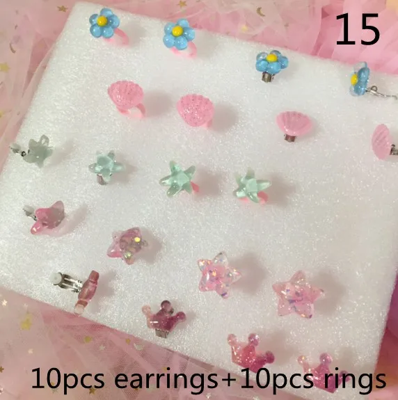 Pendientes de cristal con Clip para las orejas de bebé para niños, cojín suave Invisible, sin Piercing ni anillos, 20 unids/set por juego