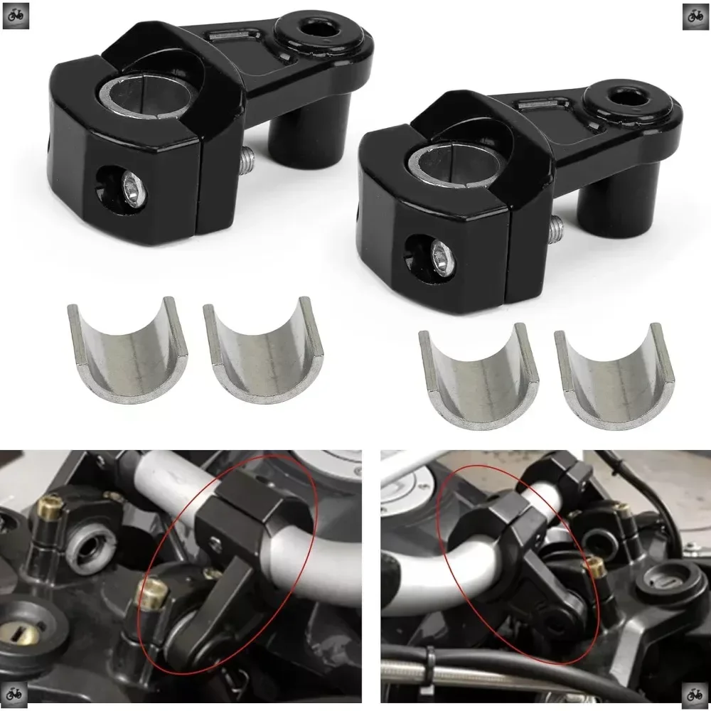 Motorcycle Universal 2 Inch Pivot Handlebar Mount Handlebar Riser for 22mm 7/8