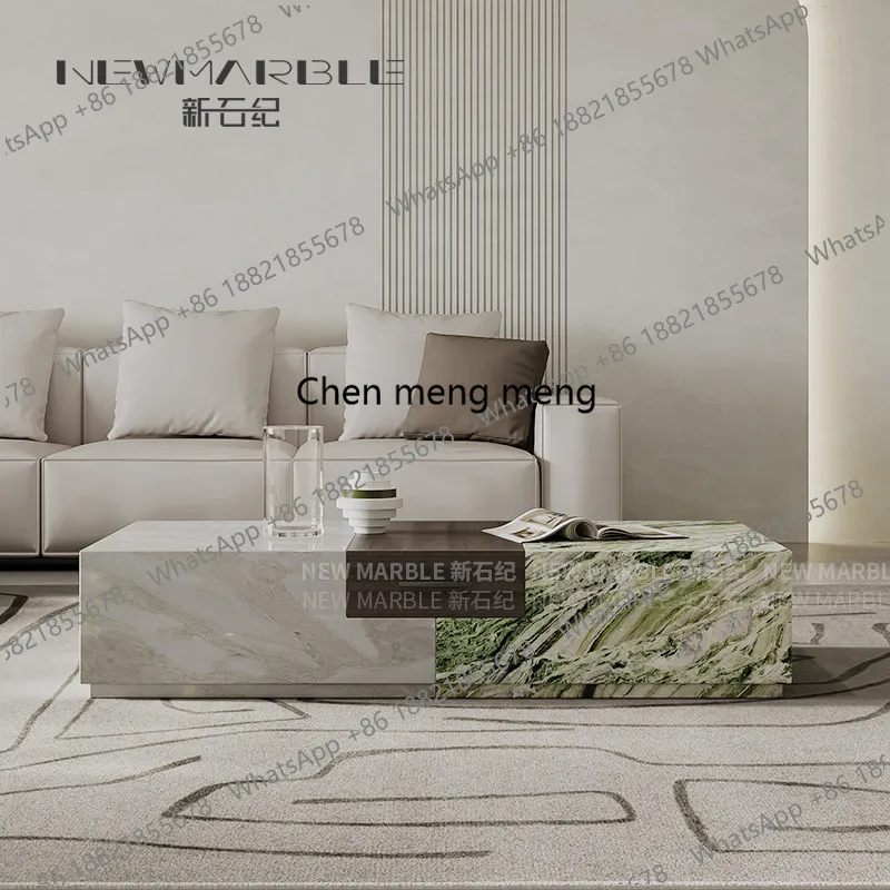 

minimalist natural marble coffee table TV cabinet combination living room household small apartment villa high-end luxury stone
