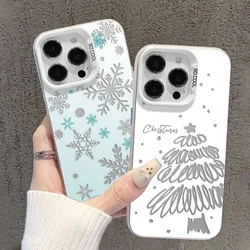 Bling Snowflakes Christmas Case for Samsung Galaxy A16 A06 A35 A55 A25 A05S A15 A54 A34 A24 A14 A05 A04 4G 5G Matte Back Cover