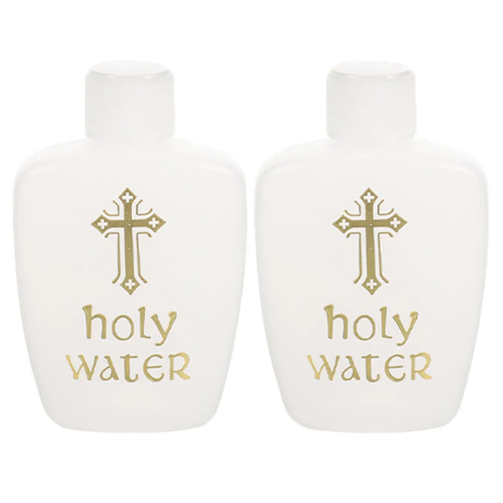 2Pcs Holy Water Bottles Religious Vintage 60Ml Small Plastic Refillable Perfume Vials for Baptisms Rituals Aromatherapy