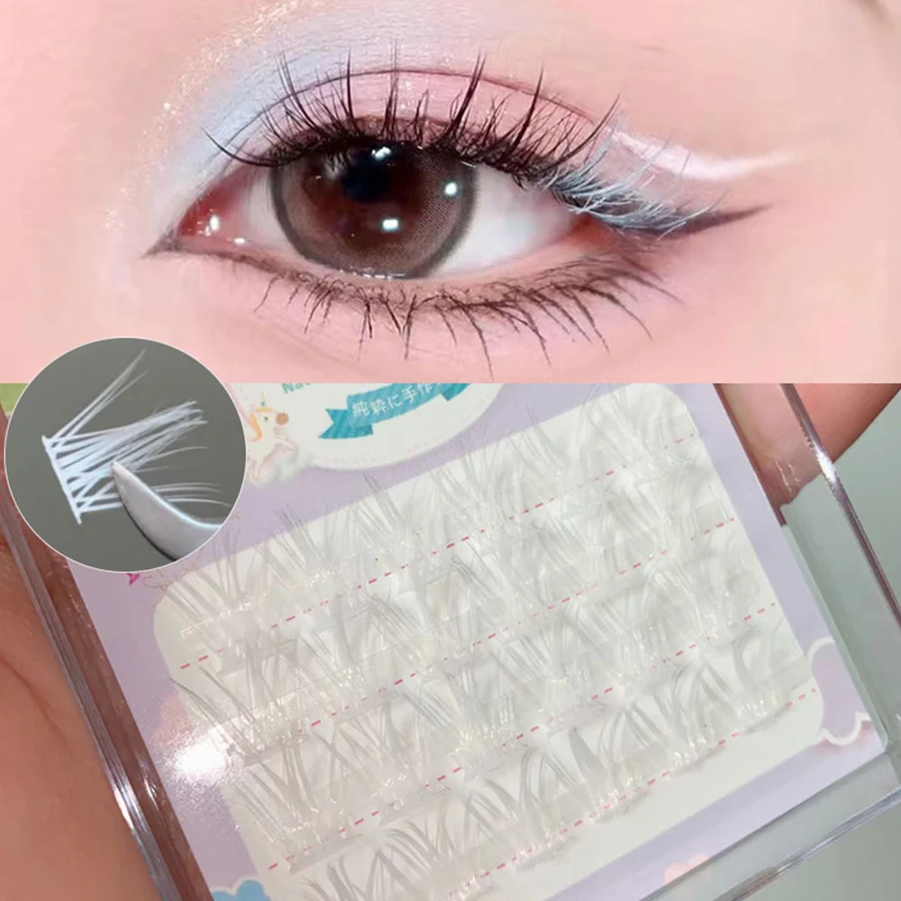 New 24 Clusters Colored 3d Eyelashes Pink/White/Blue/Purple Segmented Eyelashes DIY Makeup Eyelash Accessories For Women