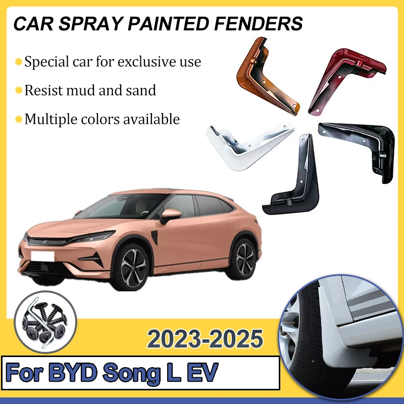 

For BYD Song L EV 2023 2024 2025 Car Front Rear Fender Mud Flaps Splash Guard Mudguards Baking Paint Protector Auto Accessories
