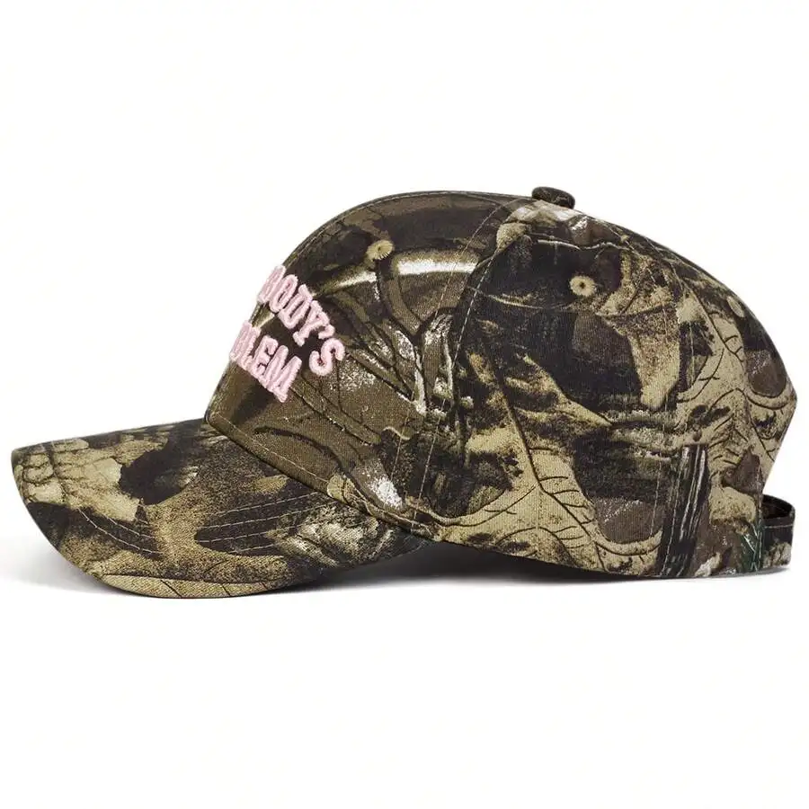 

Men Letter Embroidered Camouflage Baseball Cap Adjustable Outdoor Sunscreen Leisure Hat Spring Autumn