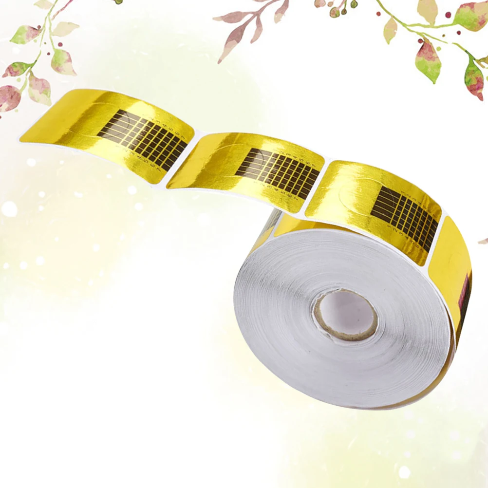 500枚入り ネイルアートガイドステッカー 再利用可能 ジェルアクリルエクステンション用ネイルフォーム スクエアチップデザイン マニキュアエクステンションツールキット 簡単