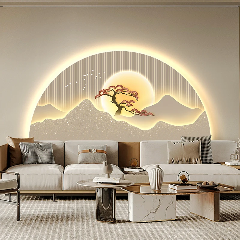 xx-Modern Light  LED Decorative Painting Home Decoration Living Room Bedroom Sofa Wall Landscape Painting Tea Room Mural Lamp
