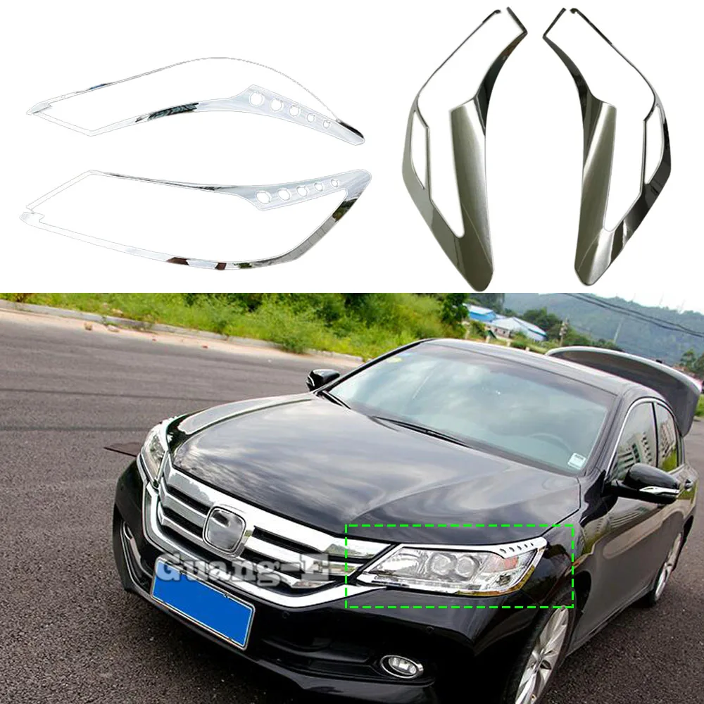 

Car Styling Body Head Front Light Lamp Frame Stick Cover Trim Eyebrow Hood Part For Honda Accord Sedan 9th 2014 2015 2016 2017