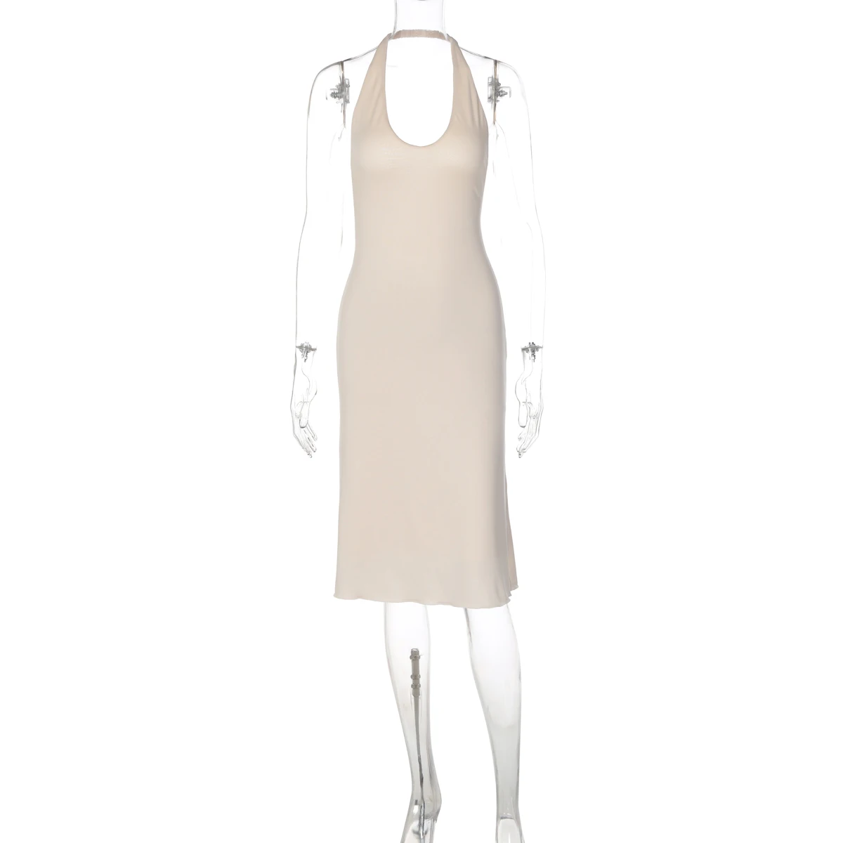 Hugcitar Damen Elegantes Neckholder-Minikleid, Ärmellos, Rückenfrei, Bandage-Stil, Sexy, Modische Kleidung für Geburtstagsfeier und Urlaub – Detail 2
