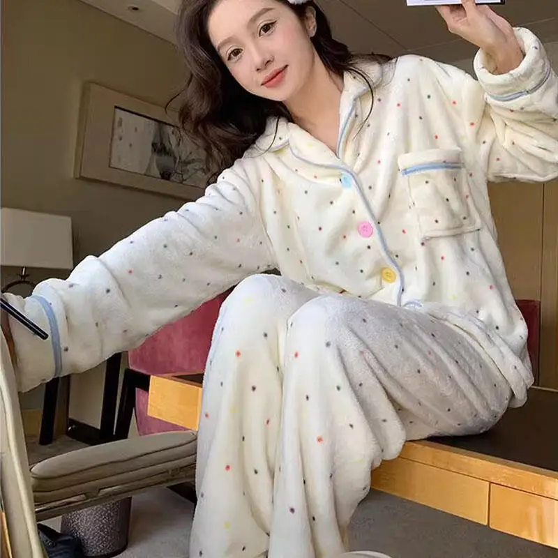 

Популярные фланелевые пижамные комплекты принцессы для девочек, милые штаны с длинными рукавами Kawaii, сохраняющие тепло, осенне-зимняя одежда, подарок для девочек, новинка