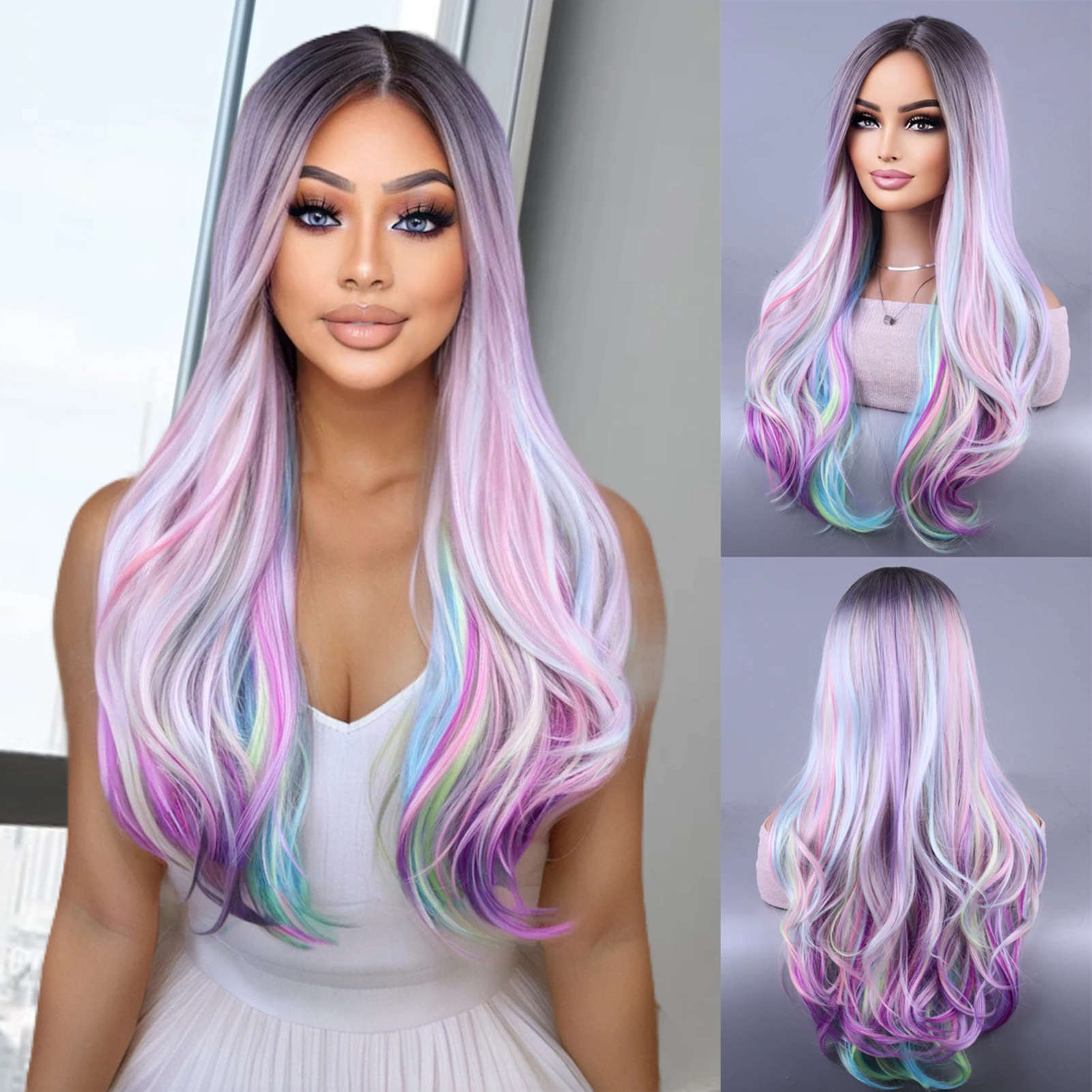 High-temperature Silk Wig Natural Realistic Super Light Fake Wig For Cool Women Girl Party Cosplay Wig Everyday Fashion Modeling