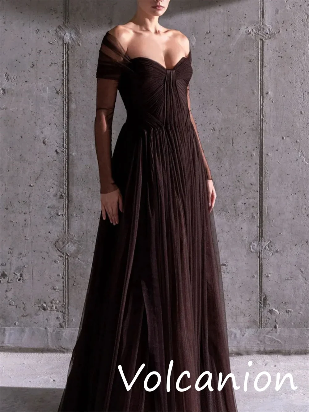 Customized High Quality Chiffon Pleat A-line Off-the-shoulder Long Dresses Bespoke Occasion Fashion Formal