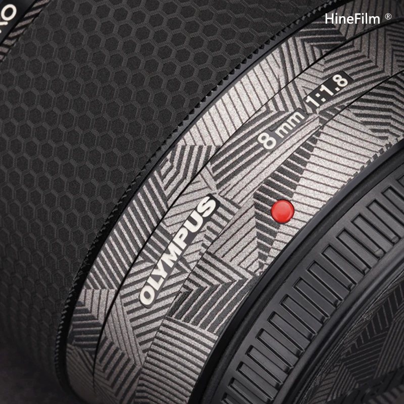 Hinefilm pele para olympus 8 f1.8 pro lente adesivo para olympus 8mm f1.8 pro lente decalque pele 8f1.8 pro lente pele 8 1.8 adesivo