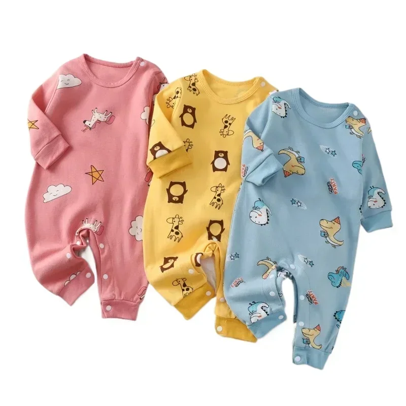 

Spring Autumn Newborn 100% Cotton Soft Rompers - Long Sleeve Cute Infant Clothes for Boy Girl (0-18M)