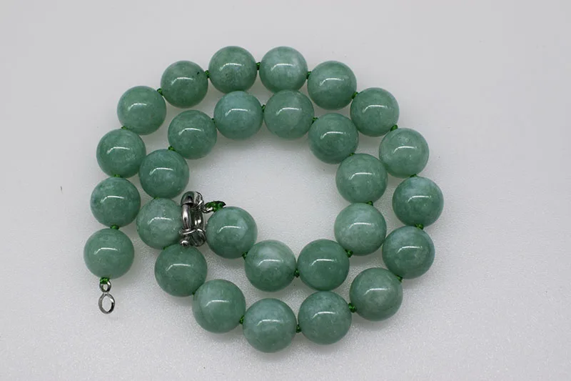 new green jade round 10/12/14mm necklace 17inch  wholesale beads nature FPPJ