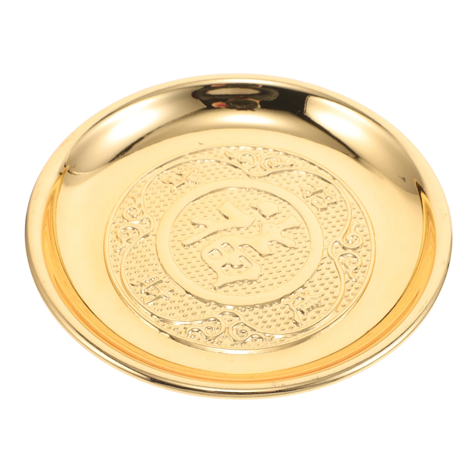 

Round Footed Buddha Dessert Stand Luxurious Golden Offering Plate for Weddings Temples Blessing Rituals Fruit Display Tray