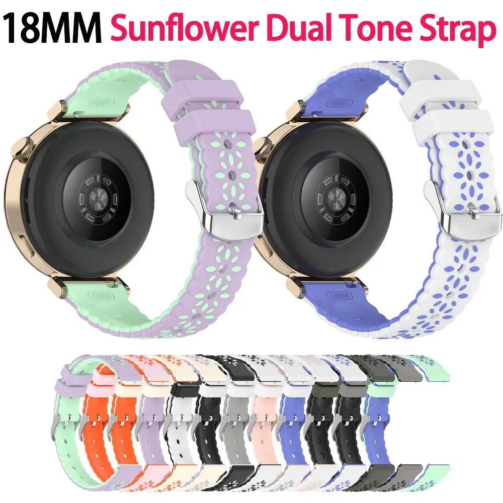 Correa de 18 mm de Doble Color Compatible con Xiaomi Watch S4 41mm, Oneplus Watch 3 43mm, Oppo Watch X2 Mini, Venu 4 41mm, 2S, 3S