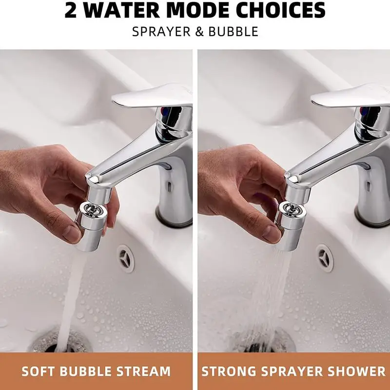 360 Degree Swivel Tap Water Dual Function Anti-splash Bubbler Kitchen Faucet Aerator Diffuser Bathroom Water Filter Nozzle Mixer