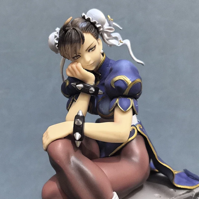 26cm Street Fighter Action Figure Chun Li Anime Figures Pvc Sitting Posture Collection Statue Desk Ornament for Birthday Gifts