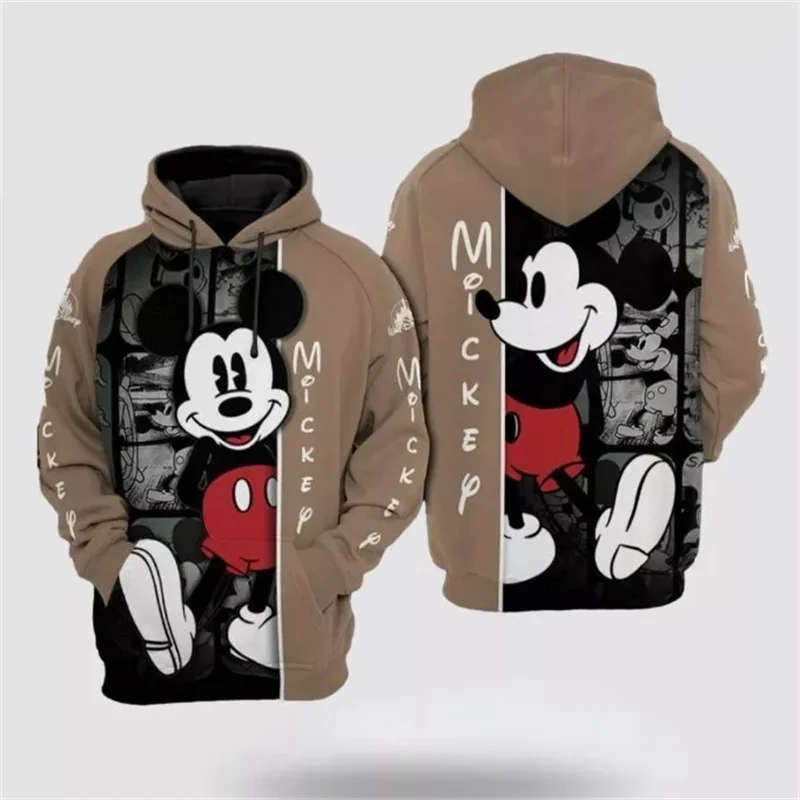 2025 New Personalized Custom Disney Mickey Mouse Red 3D Hoodies for Men and Women Casual Hoodies Boys Girls Christmas Hoodies