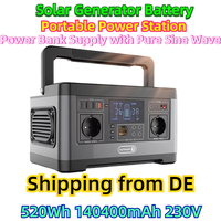 520Wh 140400mAh 230V Power Bank Supply with Pure Sine Wave for Party Solar Generator Battery P63 500W Portable Power Station