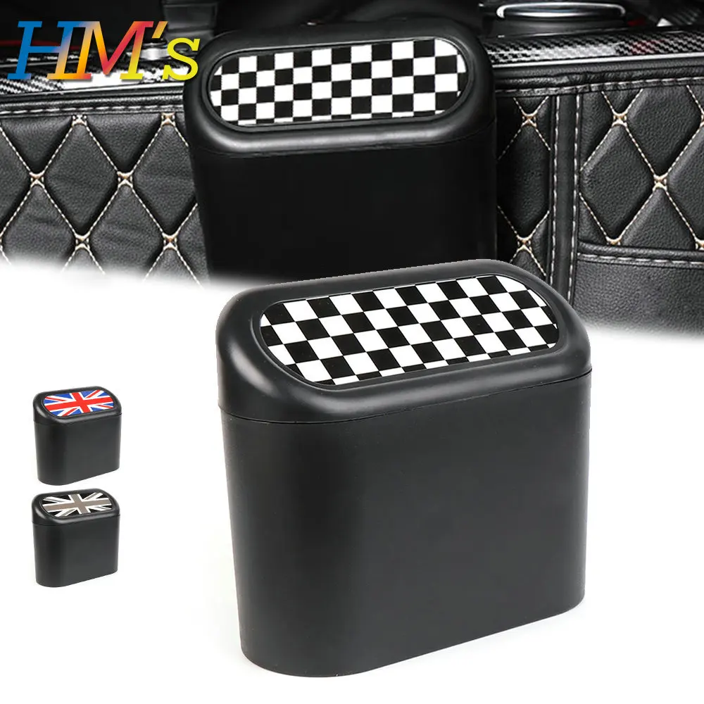 

Car Trash Can Hanging Dustbin Garbage Box with Lid For Mini Cooper R55 R56 R57 F54 F55 F60 Countryman Clubman Accessories