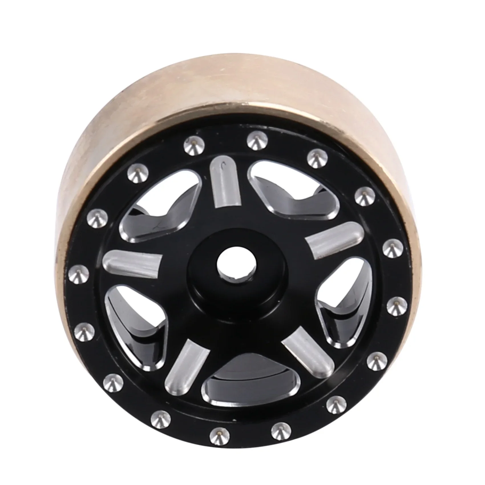 B-M 4Pcs Brass 1.0 Beadlock Wheel Rim Wheel Hub for 1/24 RC Crawler Car Axial SCX24 AXI90081 AXI00002 Upgrade Parts,B