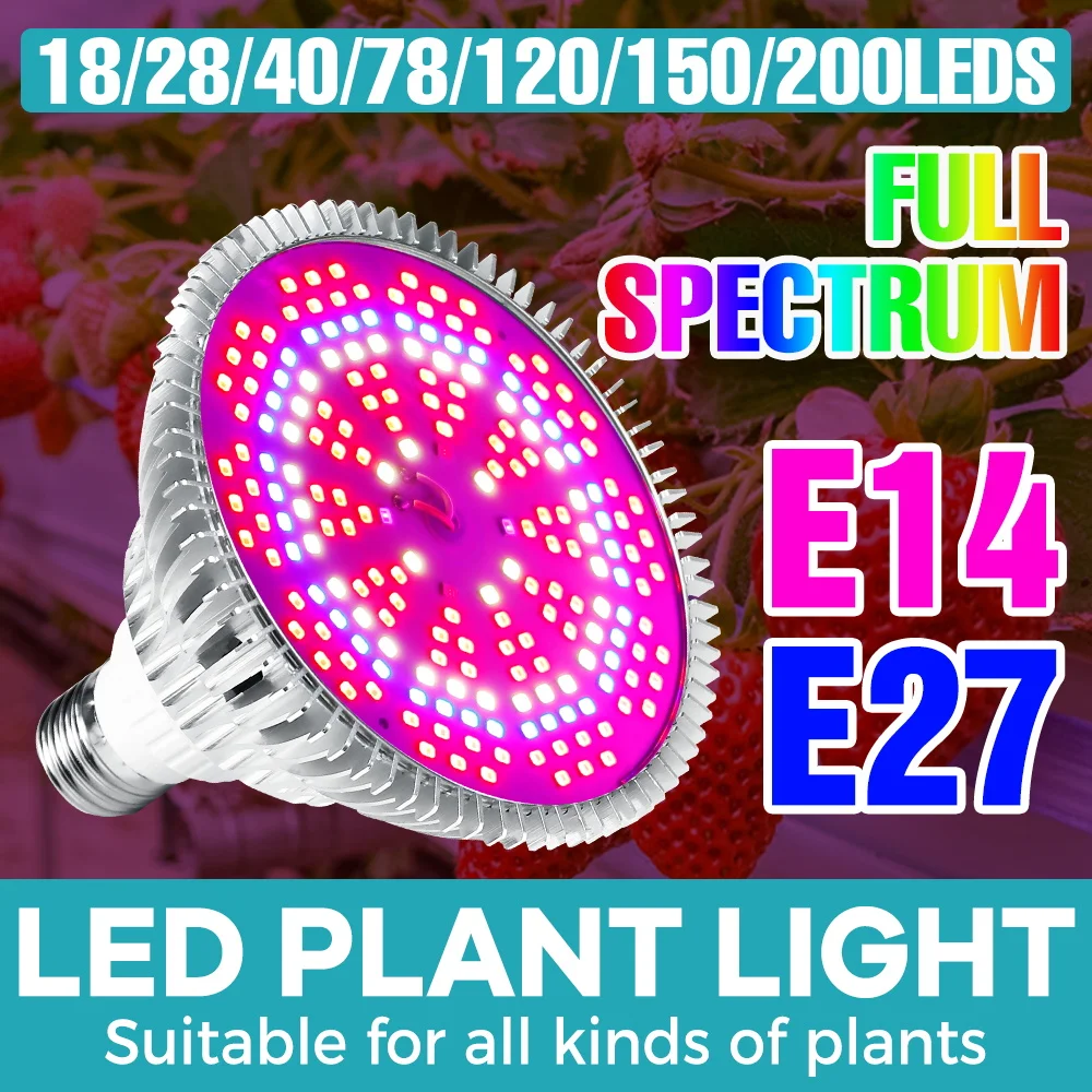 LED Grow Light Bulb 150W Full Spectrum E27/E26 Plant Growth Fill Lamp Hydroponics Seedling Cultivation Lamps UV IR Vegs Lighting