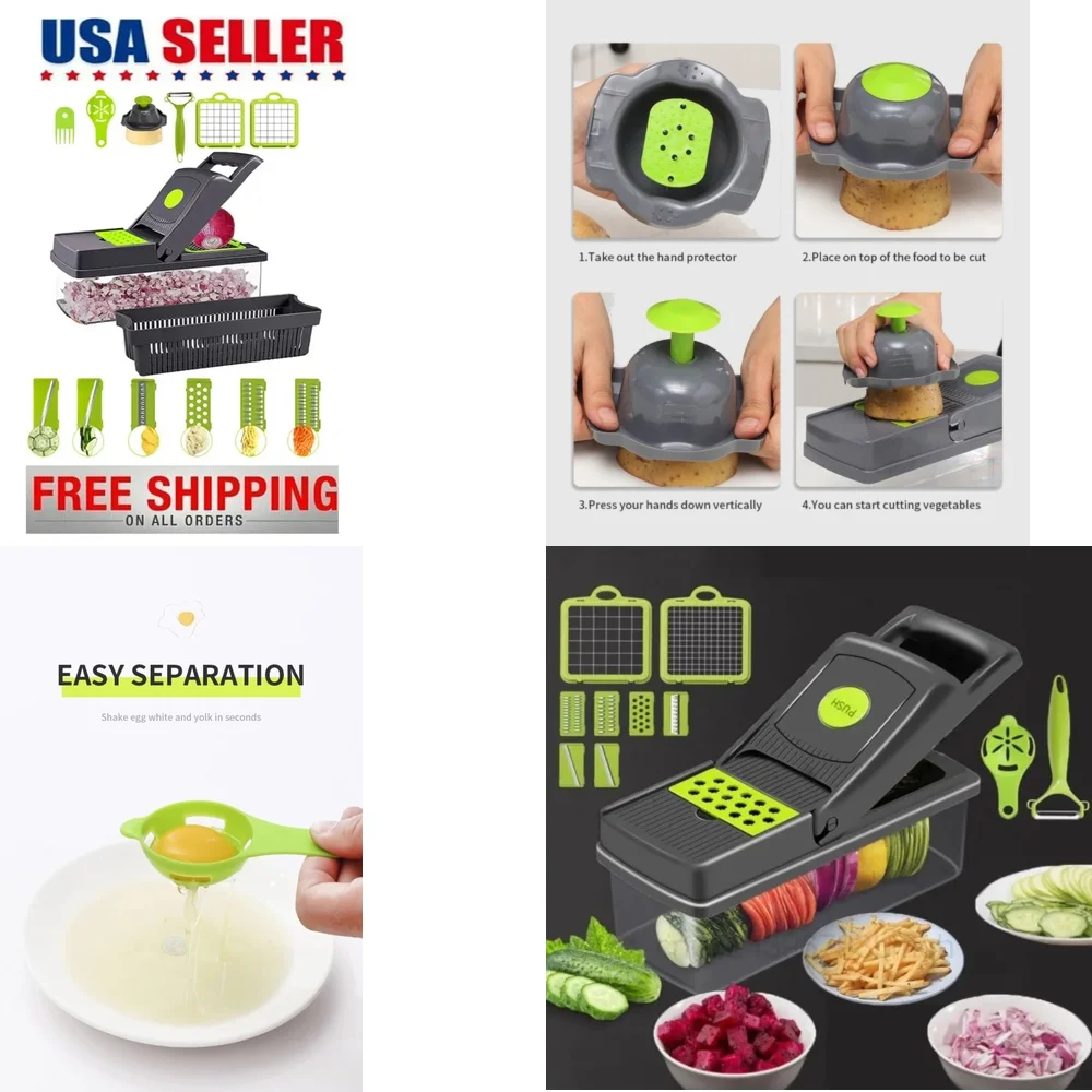 

Fruit & Vegetable Tools15 in 1 multifunctional kitchen mandoline slicer vegetable chopper cutter dicer grater peeler food prep