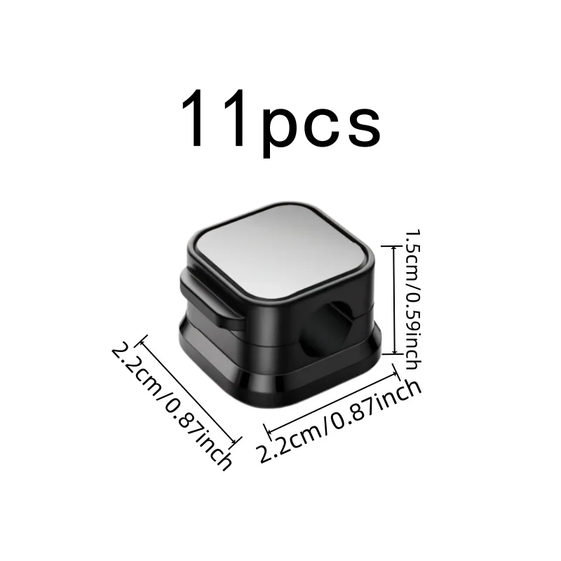 11 pcs Magnetic Cable Clips with Strong Magnet Hold, ideal for Desktop Cable Organizing and Car Charger Cord Holder