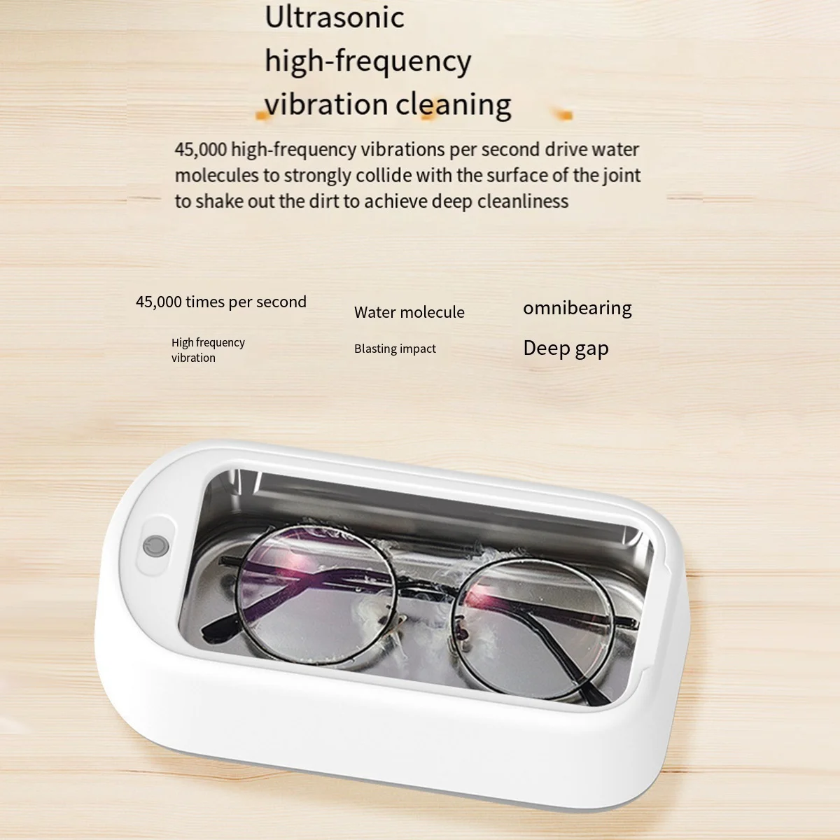 Ультразвуковой очиститель для ювелирных изделий, 40 Вт 48 кГц, портативный ультразвуковой очиститель для очистки очков, очков, часов, вилки США