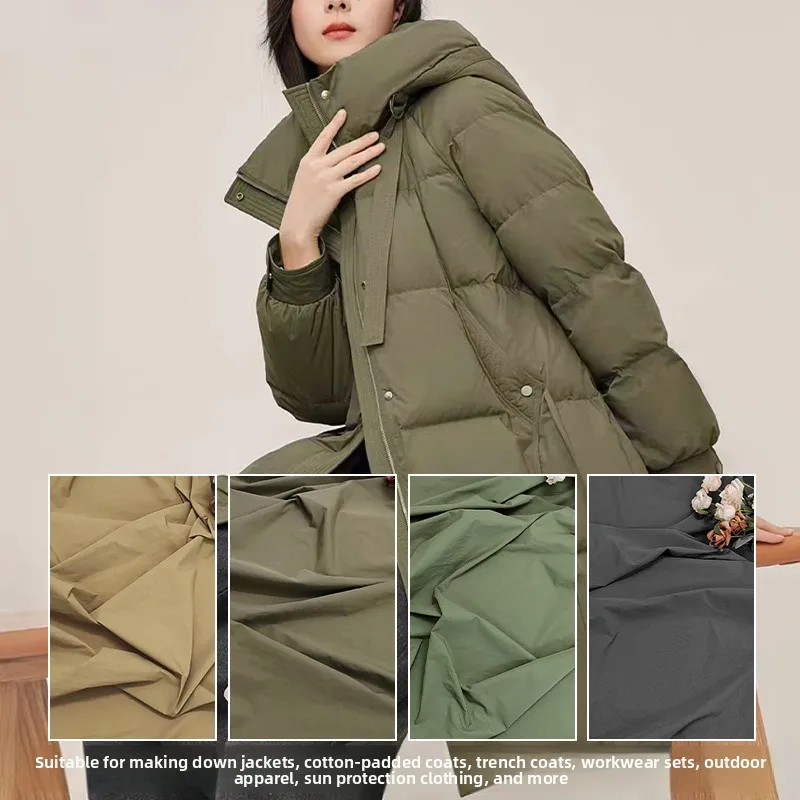 Thin Waterproof Down Jacket Fabric By The Meter for Coats Outdoor Clothing Lining Sewing Windproof Anti-static Cloth Pink Grey