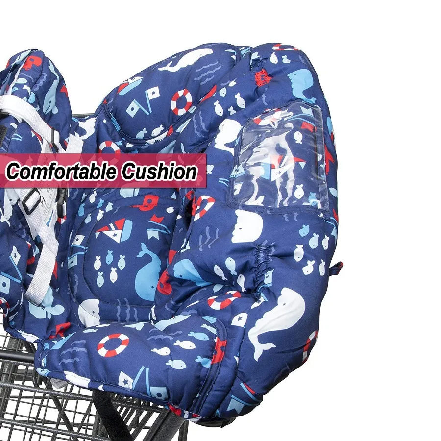 2in1 Shopping Cart and High Chair Cover for Baby with Padded Design Fold'n Roll Portable Style Includes Free Carry Bag Ideal fo