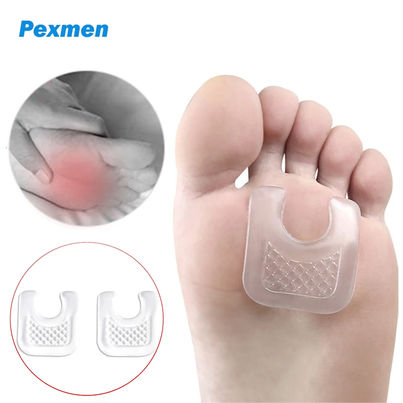 

Pexmen 2/4Pcs Waterproof Toe Cushions U-Shaped Gel Callus Pads from Rubbing Reusable Forefoot Corn Sticker Calluses Protector