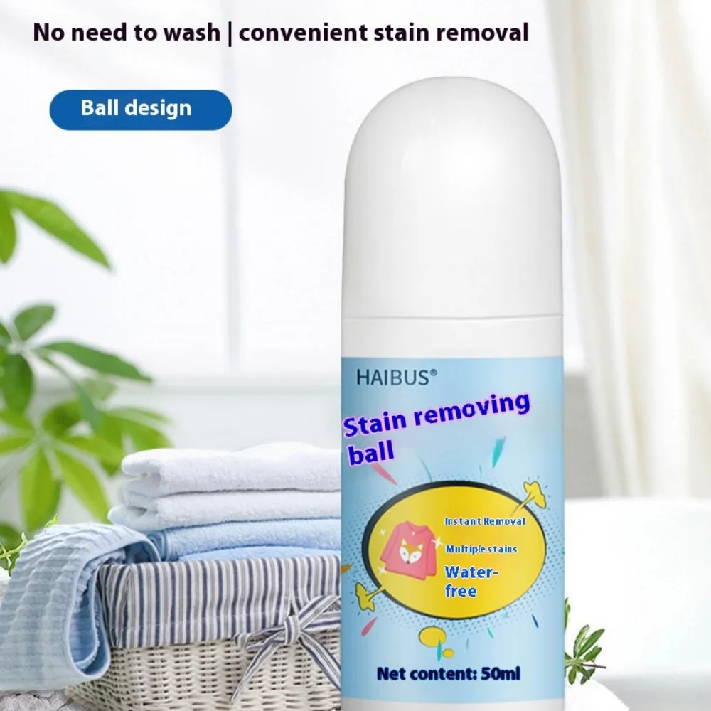 50ML Portable Clothes Stain Removal Magic No-wash Roller-ball Cleaner Fabric Cloth Rub Wipe Multi-purpose Oil Stain Remover