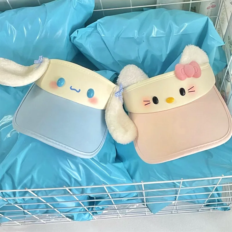 Hello Kitty Cappello carino Parasole Cinnamoroll Cartoon Protezione solare Cappello a cilindro vuoto Esci Regali di compleanno coordinati alla moda portatili