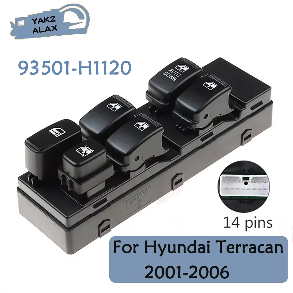 93501-H1120 Przedni lewy elektryczny przełącznik sterowania szybami Przycisk podnośnika szyby do Hyundai Terracan 2001-2006 93501H1120