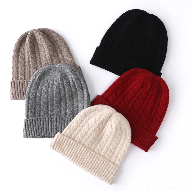 קשמיר קלאסי כבל קלאסי סרוג נשים כובעי צמר קשמיר כובע קשמיר גברים חם שיער חם בוננט שנה חדשה השנה xmas החורף רך