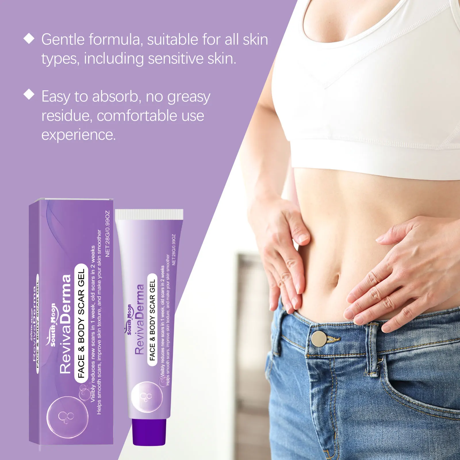 Erweichungs- und Glättungshaut, Narbenverblassendes Körperpflegegel, sanfte Pflege der Körperhaut, feuchtigkeitsspendendes, glättendes Hautpflegegel