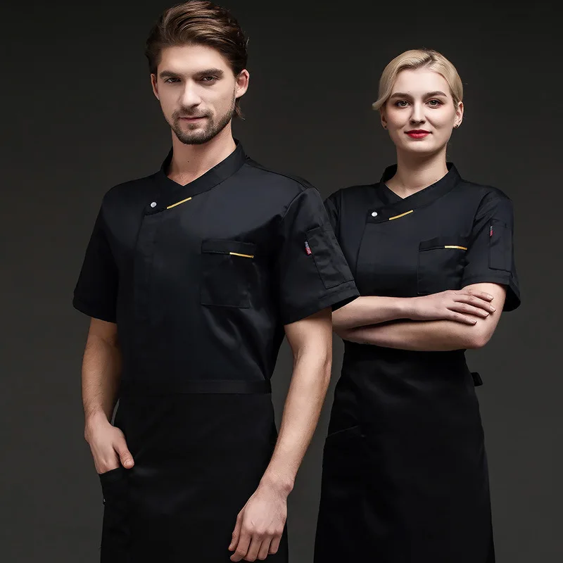 

Униформа для пекарен и кондитерских, униформа для официантов ресторанов с горячими блюдами, рабочая одежда для отелей, униформа для поваров ресторанов западной кухни и кофеен с коротким рукавом.