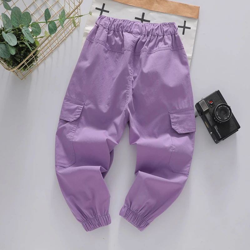 IYEAL Spring/Summer New Elastic Quick Drying Thin Cotton Pants for Boys' Casual Pants Loose Mosquito Proof Pants Cargo pants