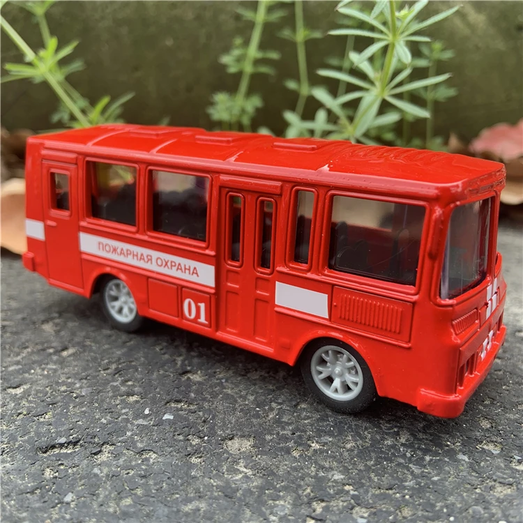 New product,1:64 alloy pull back acousto-optic bus toy,exquisite Fire bus model,Children\'s toy car,free shipping