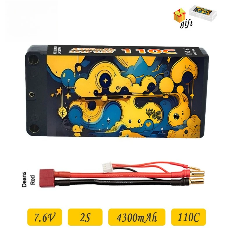

4300mAh 2S 7.6V 110C 1/12 Drift Racing Monster Truck Off-road RC Thin Lithium Battery