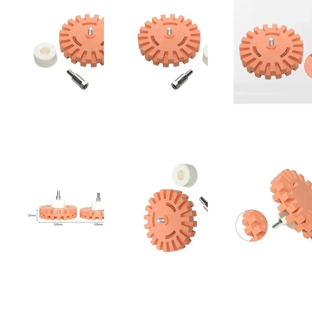 

652F AirPowered 4Inch Rubber Adhesive Removal Wheel Decal Removers Eraser Wheel with Drill Adapter For Industrial Application