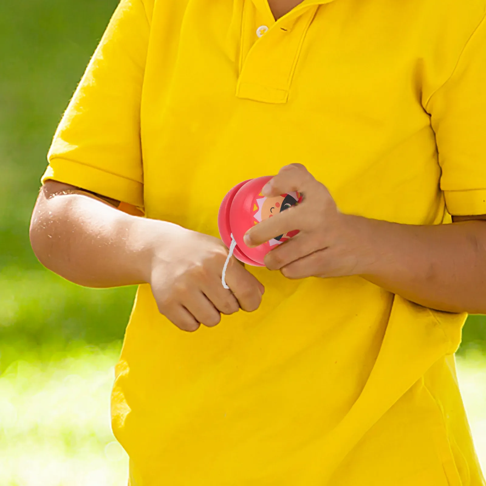 Wooden Yoyo Pink Cartoon Soldier Pattern Kids Beginners Developing Fine Motor Skills Early Education Practice Fun Outdoor Indoor
