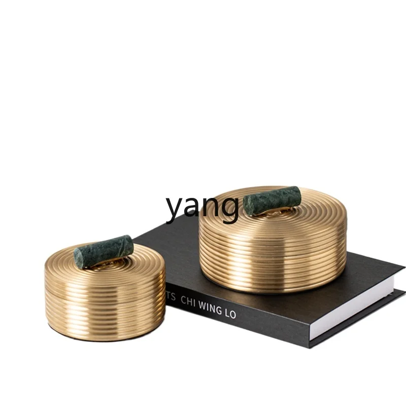 

TGF high-grade brass round metal jewelry storage box model room wine cabinet study